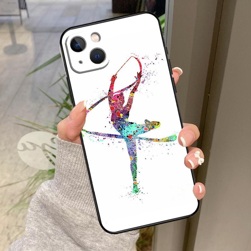 Gymnastics Watercolor Printing Case For iPhone 17 Pro Max 15 14 13 12 11 16 Pro Max Plus 12 13 Mini 16e 17 Air Back Cover