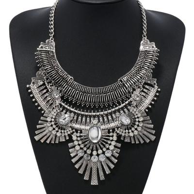 Tassel Rhinestone Exaggerated Necklace Exquisite Bohemian Style Necklace Festival
