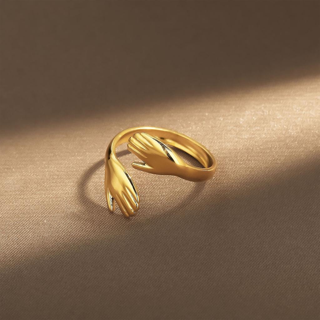 Modny damski pierścionek jednoczęściowy Pierścionek damski Pierścionek metalowy Błyszczący pierścionek Pierścionek metalowy Prezent świąteczny