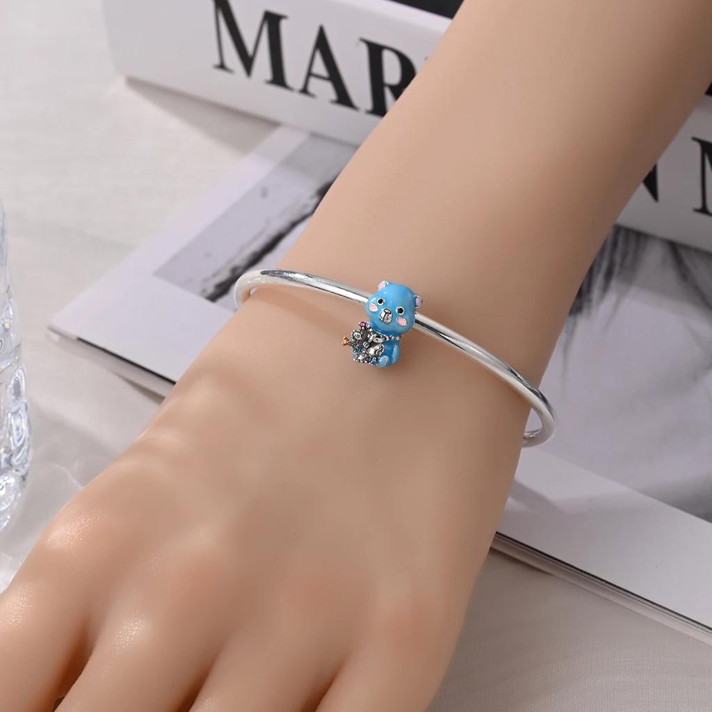 Copper Charms Original Sweet Cool Bear Beads Fit Bracelet Jewelry Diy Lady'S Gift Accessory