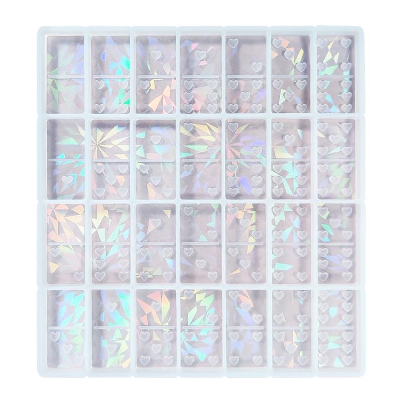 

Light and Shadow Dominoes Ornament Mold Used for Resin Casting Jewelry Making белый