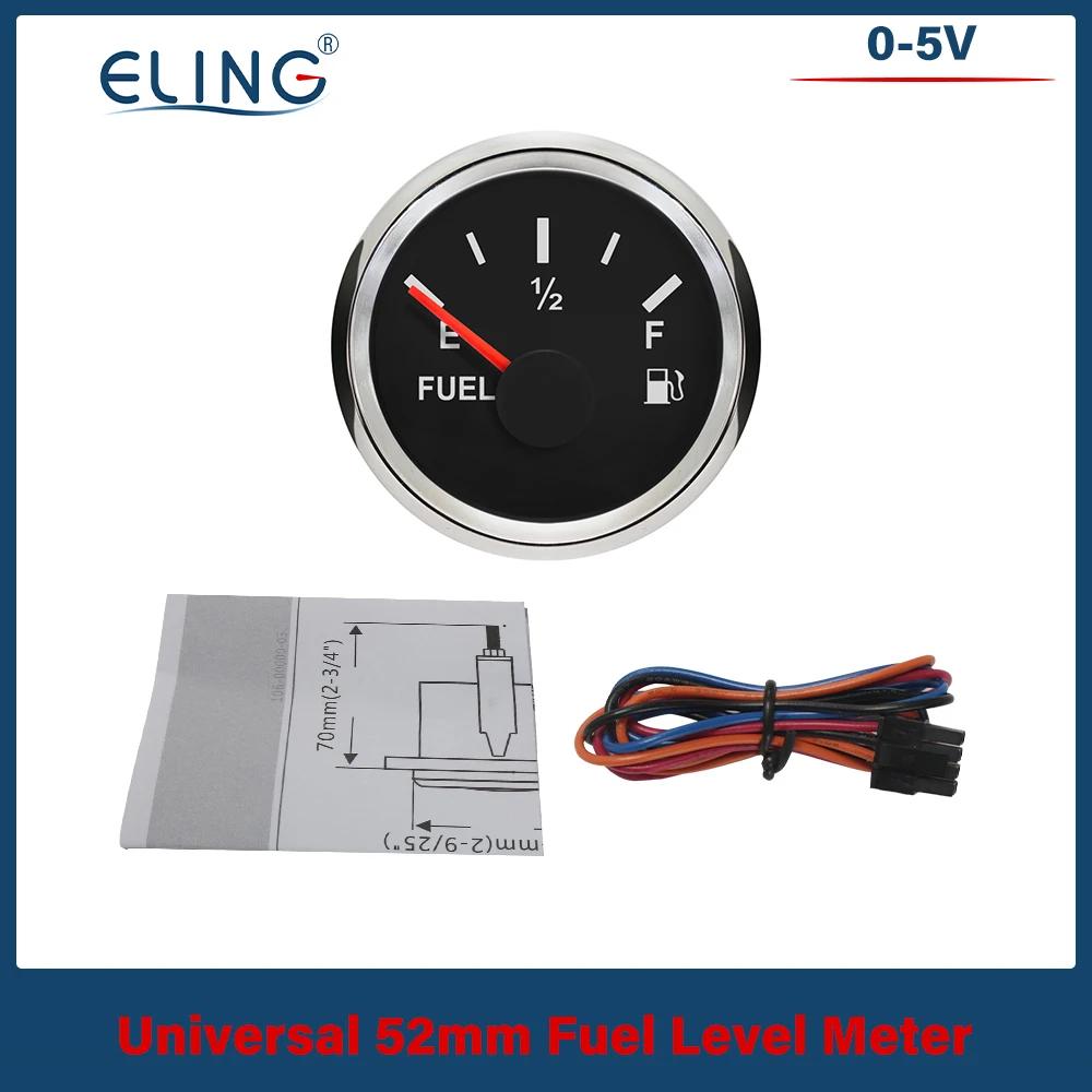 ELING 52mm (2'') Signal 0-5V Fuel Level Gauge Fuel Gauge with Red Backlight Working Volt 12V 24V for Car Boat VAN