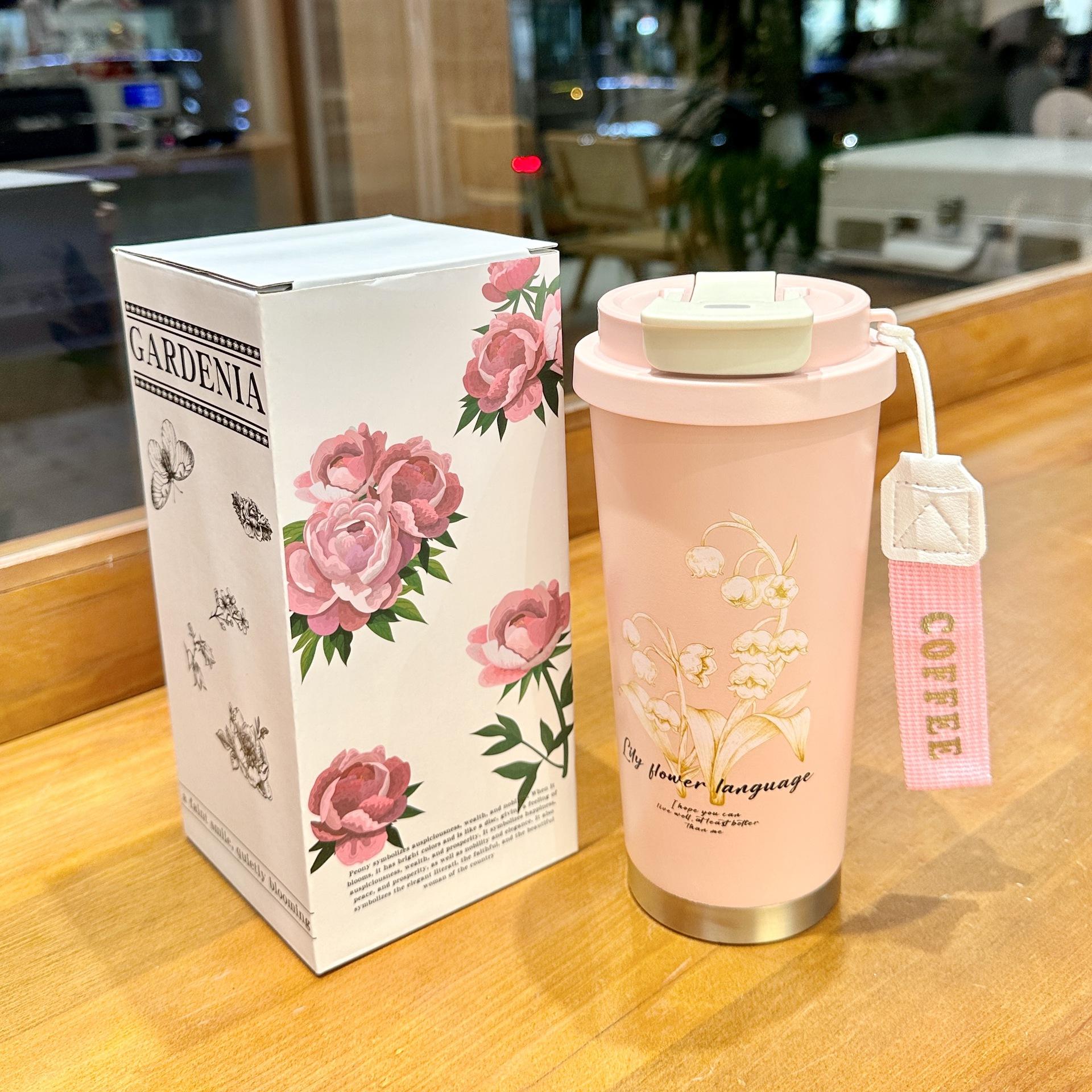 

Новая термокружка кофейная чашка женская высокая внешний вид уровень большой емкости соломенная кружка для воды подарок на день рождения 500ml