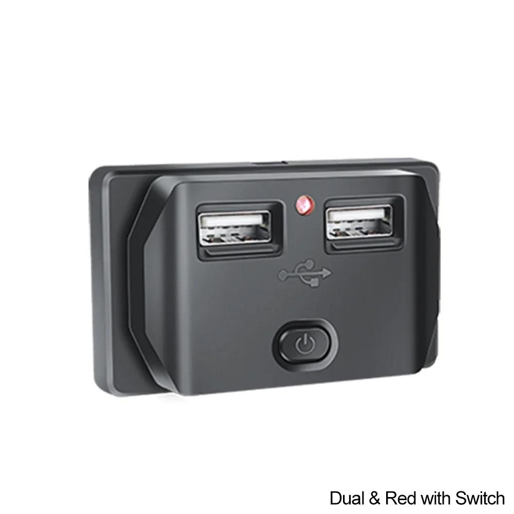 Car QC 3.0 USB PD Type C Fast Charger Socket 12V-24V with Switch LED Light Power Outlet Quick Charge for Motorcycle RV Boa