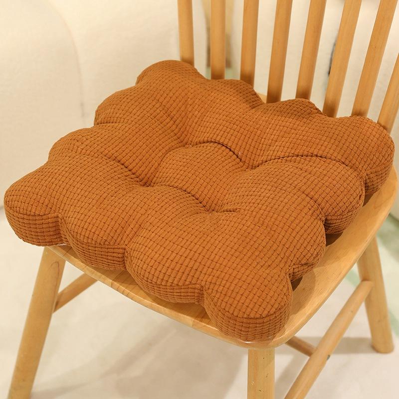 

Cartoon Simple Solid Color Biscuit Seat Cushion Girls Office Fart Butt Cushion Stool Cushion Bay Window Cushion Seat Cushion 40*40*8cm（0.45kg） тёмно-рыжий