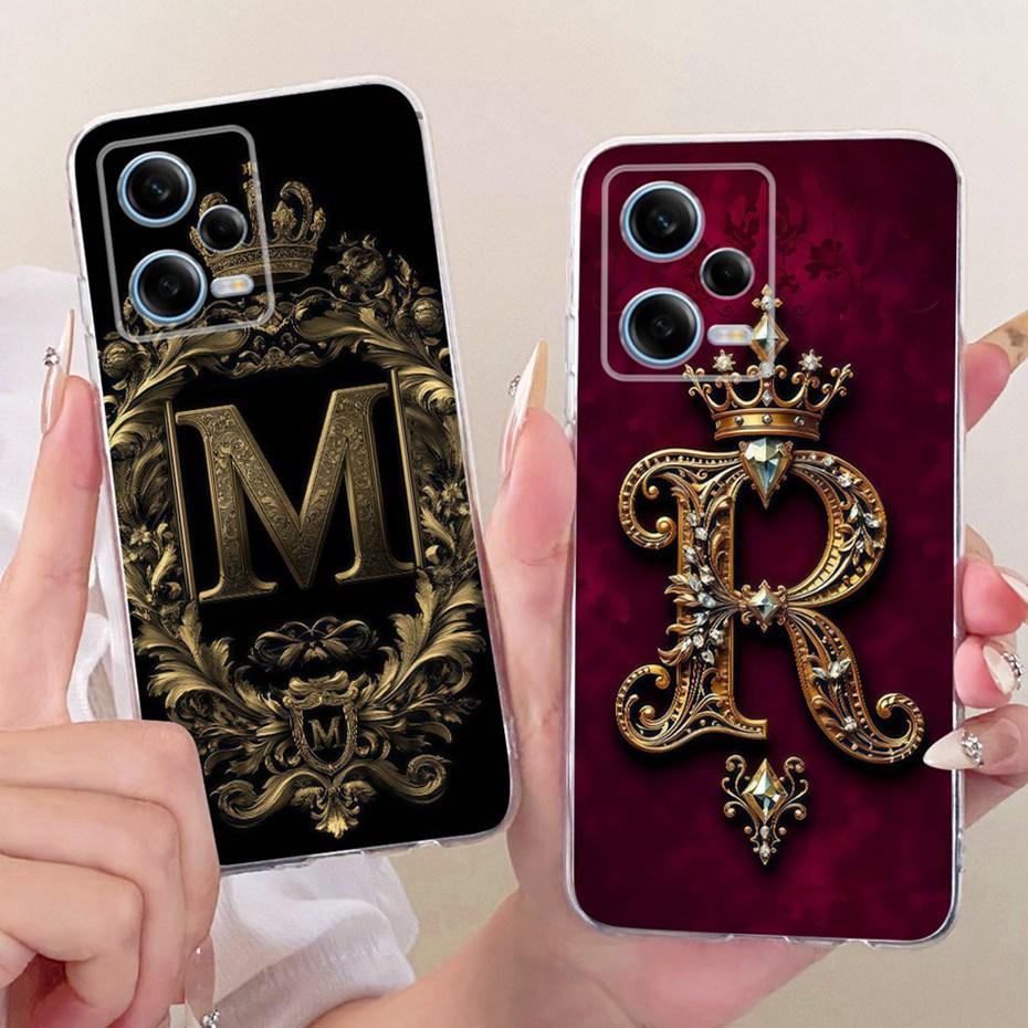 Fashion Crown Letter Case For Xiaomi Redmi Note 12 Pro Soft Silicone TPU Back Cover For Redmi Note12 Pro 5G Phone Cases