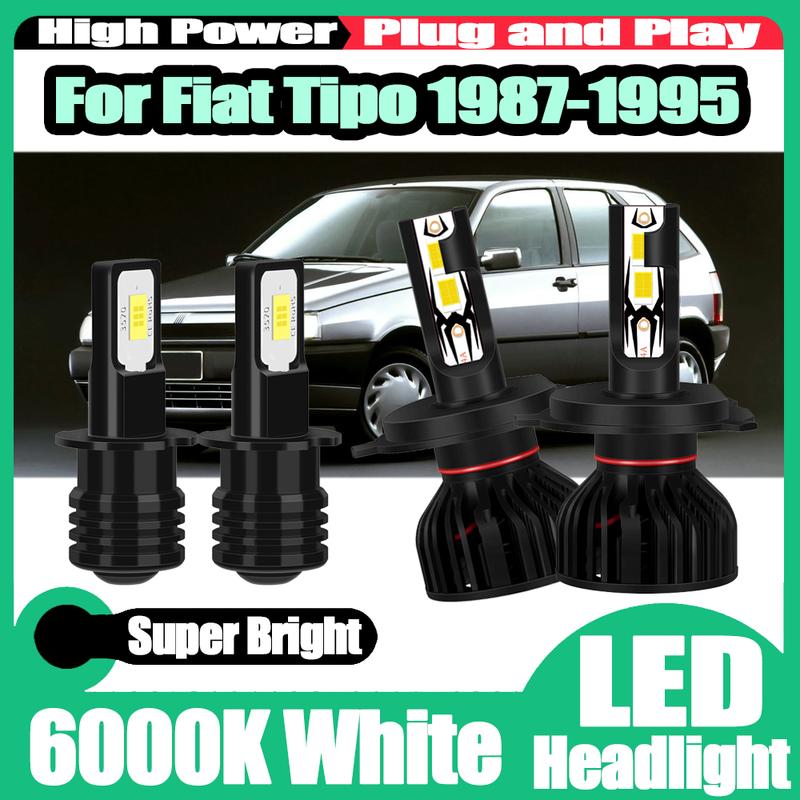 

Super Bright High Low Beam Car LED Headlight Plug and Play 6000K White High Power LED Foglights 12V 24V For Fiat Tipo 1987-1995 High Low Beam (2PCS)