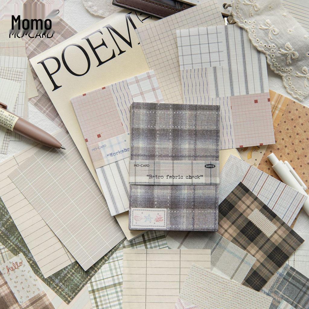 Mò Mò Bái Kraft Paper Plaid Series: Original Bullet Journal Material - 4 Designs