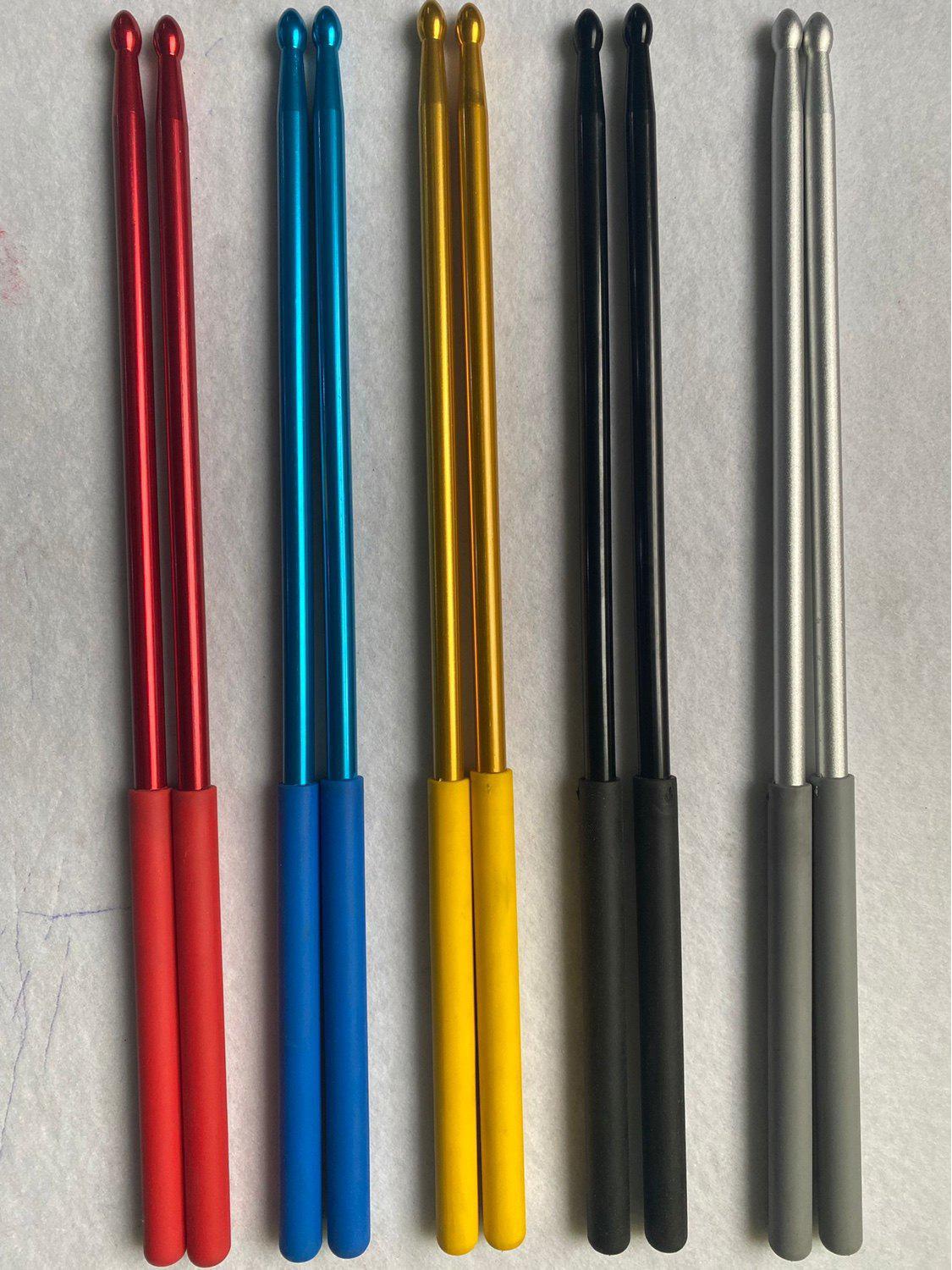 

Durable Aluminum Drumsticks for Improved Speed, Wrist Flexibility, and Strength - Ideal for Jazz Practice Blue with Anti-slip Handle