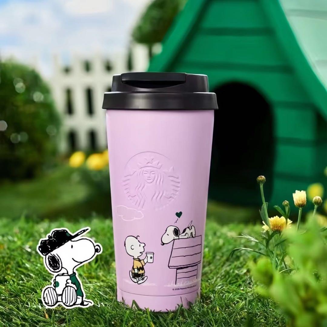 Starbucks China Limited Edition Peanut Snoopy Stainless Steel Tumbler Pink