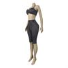 HR26103 Women's Halter Bandeau Polka Dot Two-Piece Set with Tight Five-Point Pants