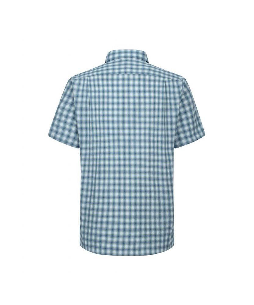 Dagseusyeocheu Linen Blend Easy Care Small Check Stretch Short Sleeve Shirt_Dls1Shcs104E1