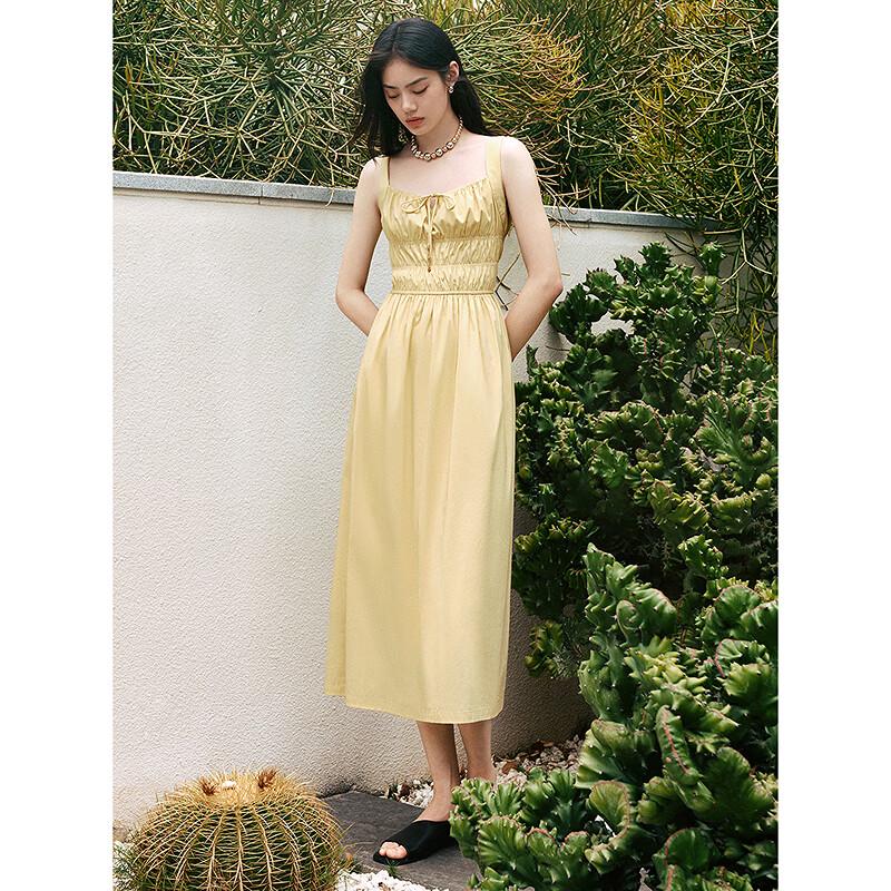 Peacebird Women's Sleeveless French Style Solid Midi Dress