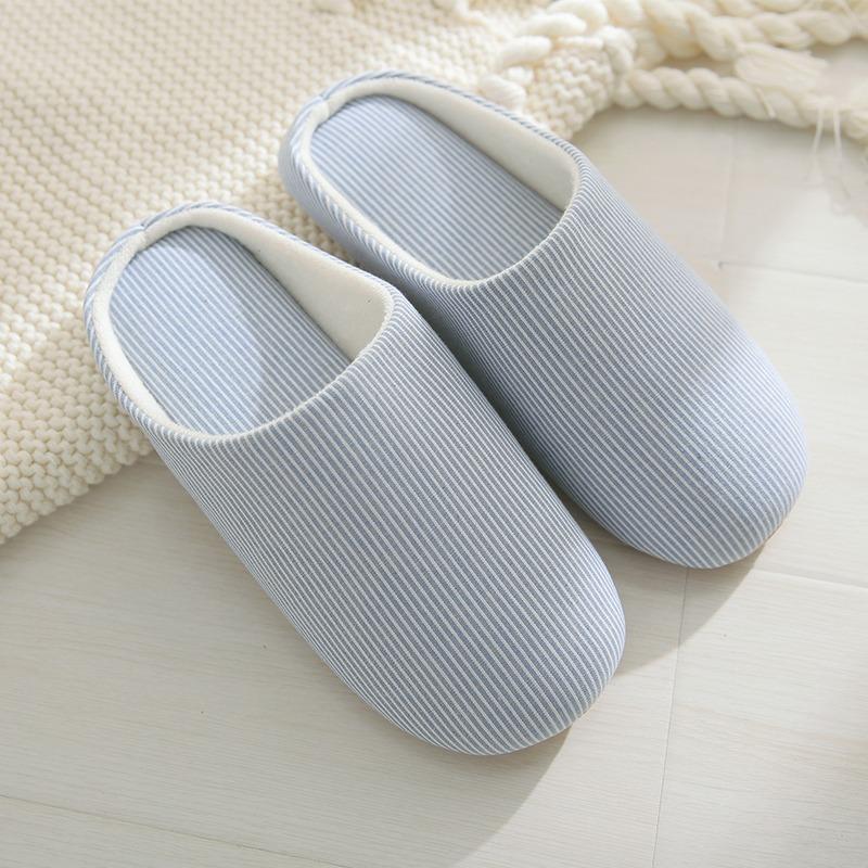 Elderly silent slippers men's autumn and winter new non-slip soft bottom Japanese floor silent cotton slippers women