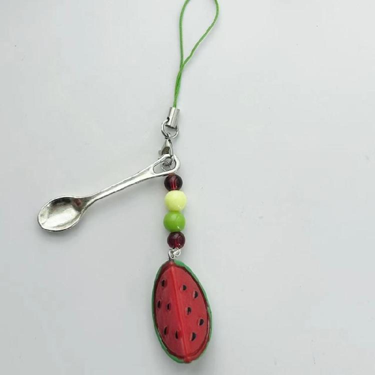 Artistics Watermelon Cheese Apples Phone Charm Keychain Sturdy Resin Craft for Bag Strap Accessories