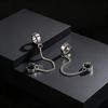 Fashion Chain No Piercing Bone Clip on Earrings for Men Teens, Geometric Stainless Steel Hoop Earrings, Unisex Punk Ear Cuff