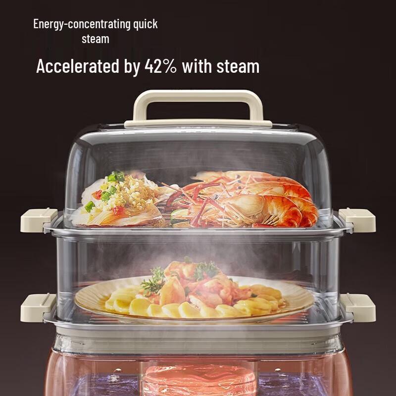 Joyoung 10L Double-Layer Stainless Steel Electric Steamer CN plug (adapter included)