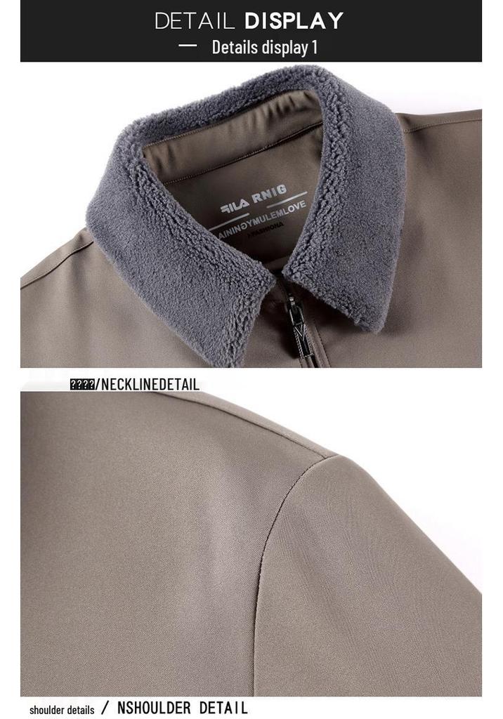 Men's Wool Collar Winter Jacket 2025 - Middle-Aged Dad Style Business Casual Warm Coat