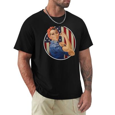 T-shirt Rosie la Soudeuse Drapeau USA mode coréenne t-shirt de luxe affliction shirts T-shirt homme
