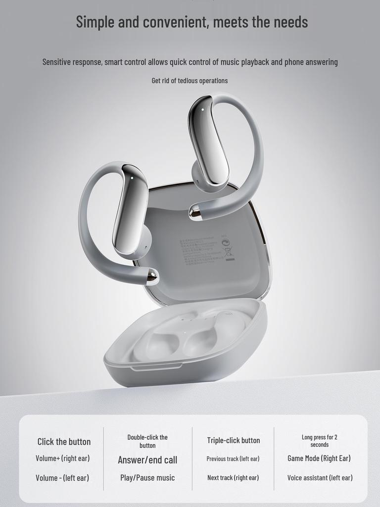 Wopin Noise-Reducing Open-Ear Bluetooth Headphones for Cycling & Sports