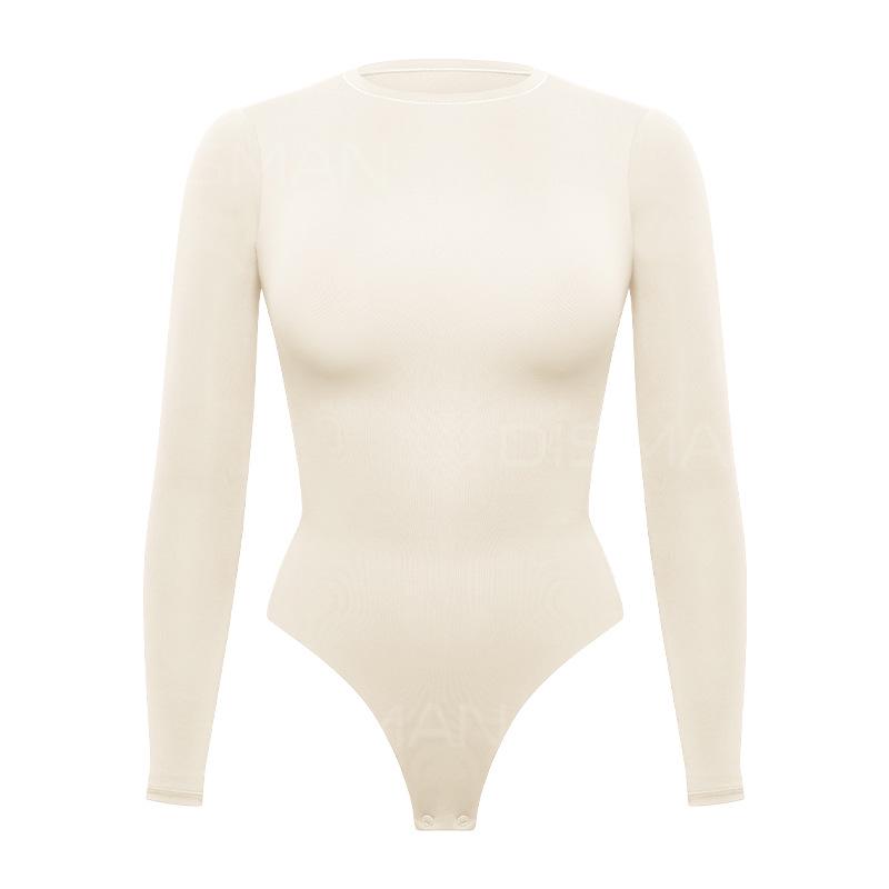 Hot-Selling European & American Style Slim-Fit Long Sleeve Bodysuit: Comfortable, Breathable, Seamless T-Shirt for Spring/Summer
