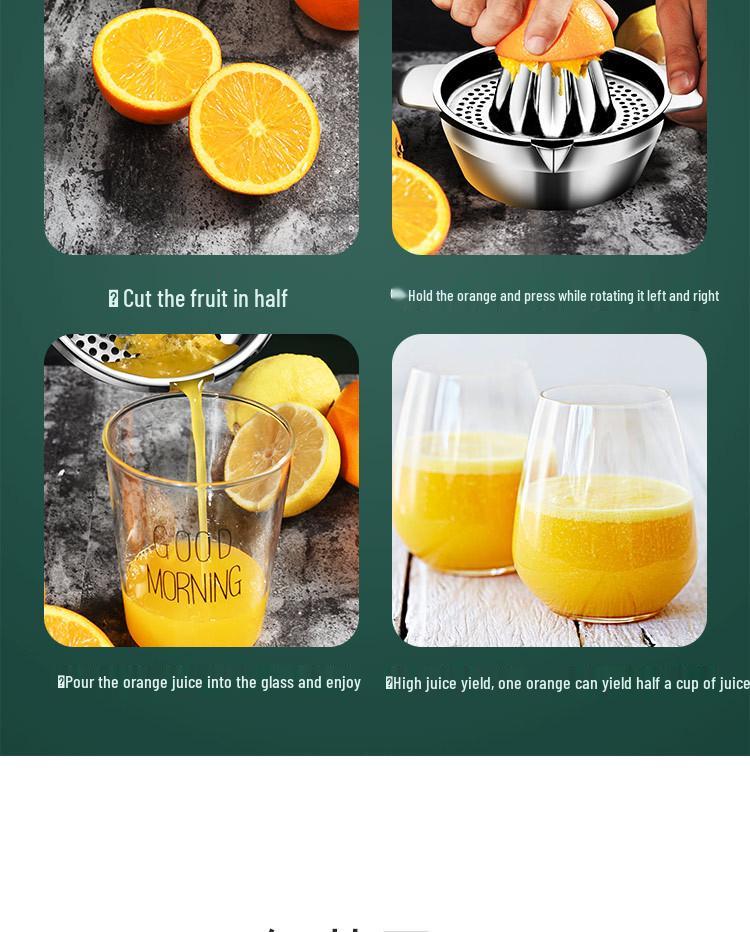 304 Stainless Steel Thickened Hand-Press Juicer for Lemons and Oranges with Customizable Logo