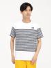 The North Face Short Sleeve Paneled Striped UV Size M Men's Tee, Quick-Drying, Protection, White,