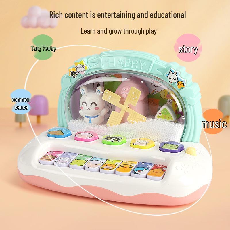 Dreamy Snow Flower Musical Keyboard: Toddler & Infant Teaching Piano with Flashing Lights