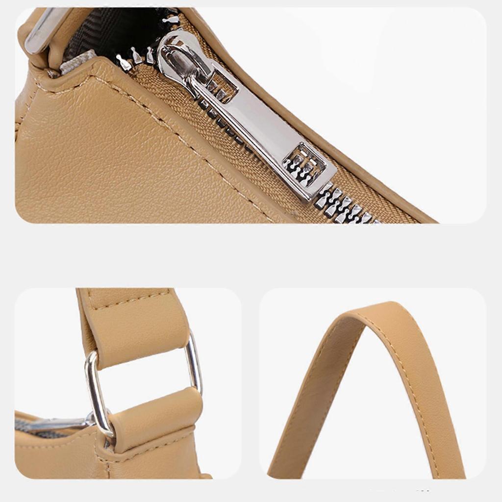 Women Bag PU Leather Underarm Bag Fashion Handbag Retro Armpit Bag Solid Color Shoulder Bag Dumplings Bag for Commuting  White