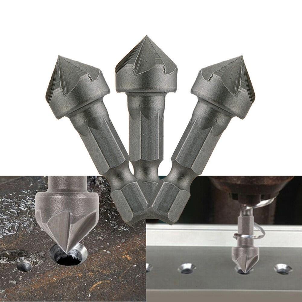 Chamfer Drill Bit Newest 1 4 Inch Shank 3612.7mm 45HCS 3 Pcs