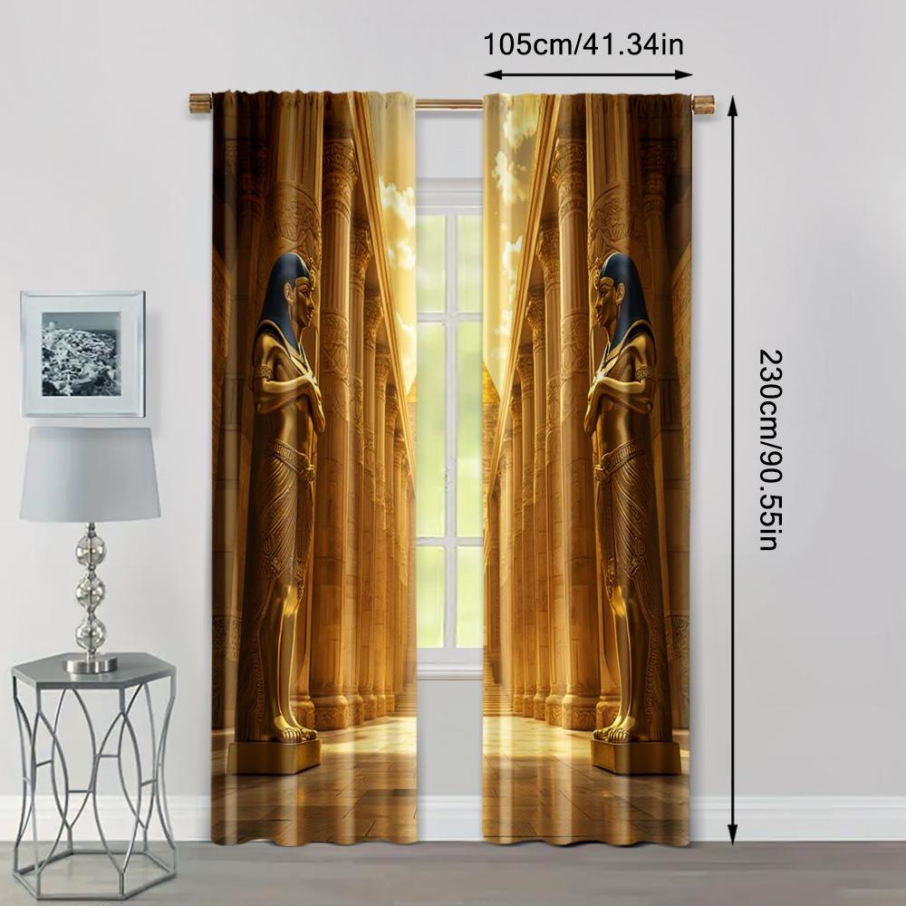 2 stuks   Moderne Gordijnen Egyptisch themafeest Machinewasbaar Polyester (zonder stang) Art Deco Feestelijk Perfect voor Diverse