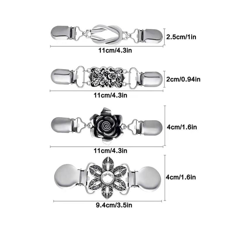 1PC Vintage Sweater Cardigan Clip Duck-mouth Clips Beaded Pearl Pin Brooch Shawl Shirt Collar Buckles Charm Gift Clothing Decor 1PC