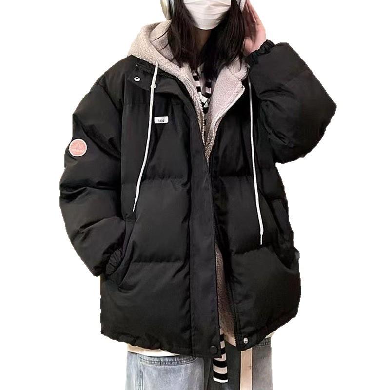 Down Cotton New Winter Thick Loose Student Cotton Jacket Hooded Two-piece Cotton Jacket for Women
