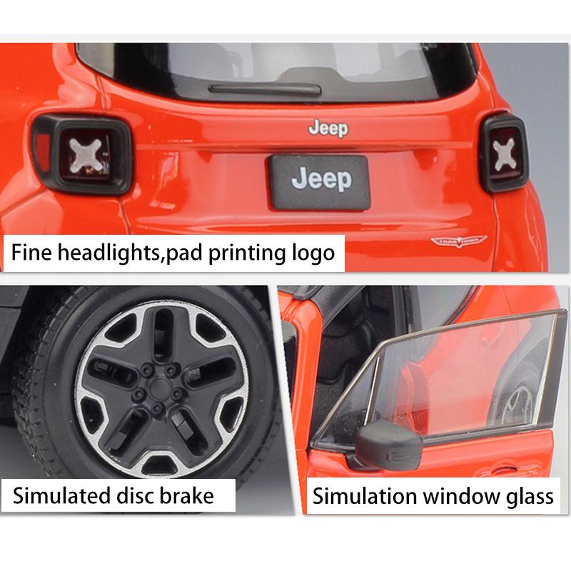 1/24 Scale Welly Jeep Renegade Trailhawk Alloy Car Model Diecasts Metal Toy Vehicles Car Model High Simulation Collection Childrens Gifts