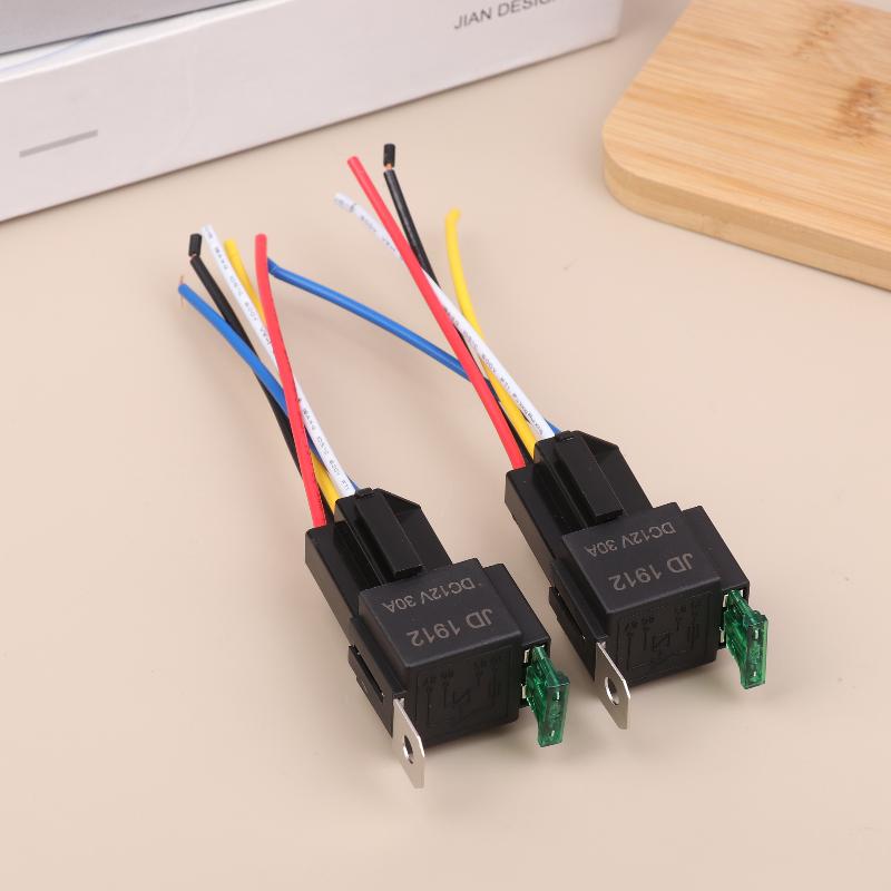 4/5Pin Waterproof 12V 30A Fuse Relay Switch With 14Awg 16 Awg Wire, 12V 4/5 Pin Spst Fuse Relay For Car Truck