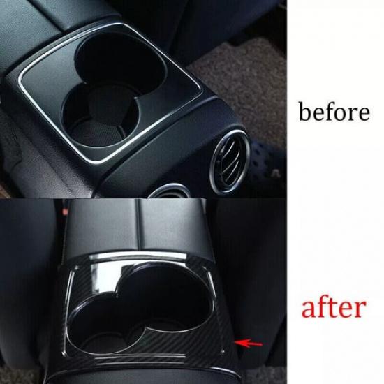 Frame Cover Gear Water Cup Holder For Benz E-Class W213 ABS Carbon Fiber 16-