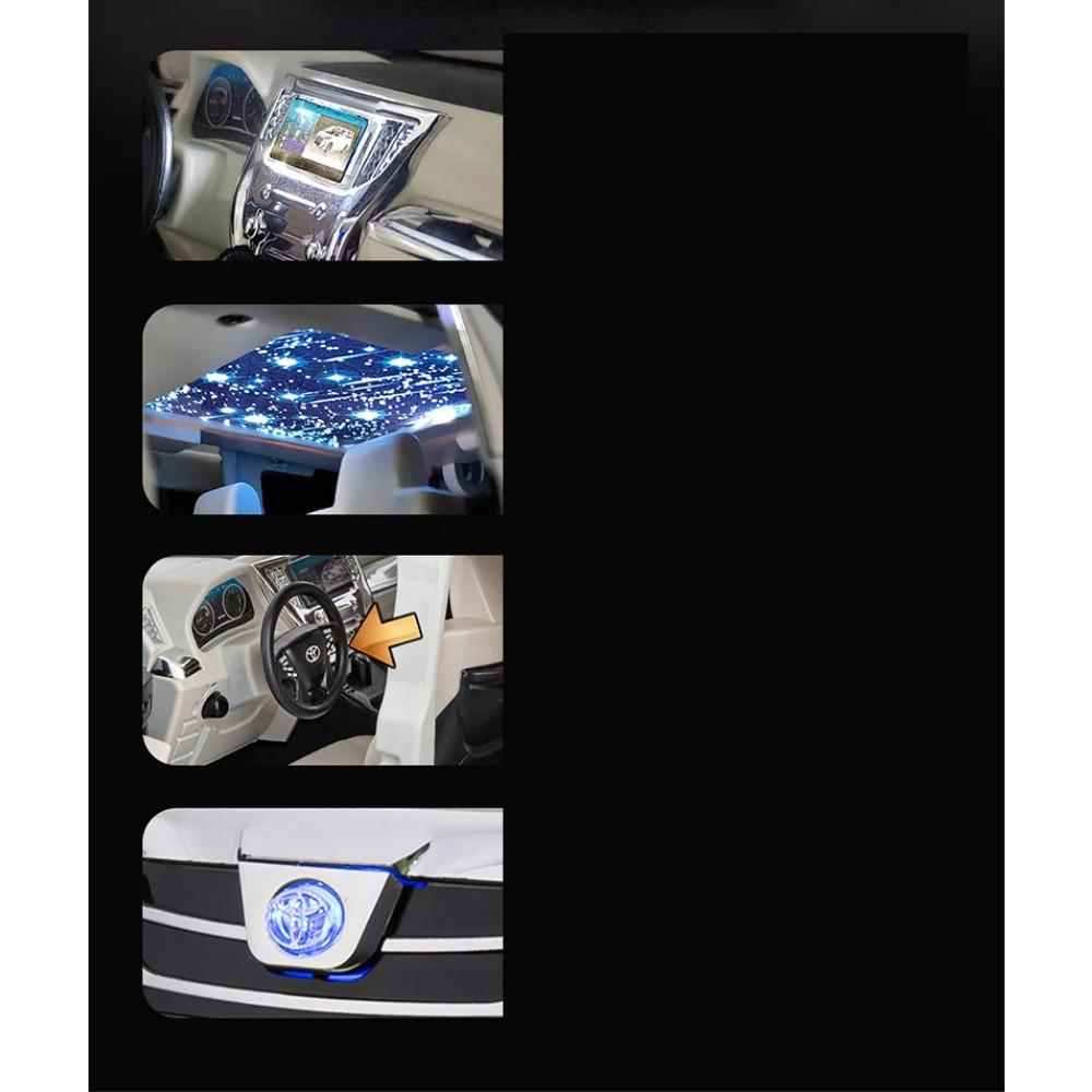 1/18 Toyota Vellfire MPV Automatic Door Alloy Car Model Sound and Light Pull Back Children's Toy Collectibles Birthday Gift