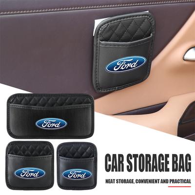 Car Backseat Leather Storage Bag Adhesive Car Seat Organizer For Ford 2 3 4 5 MK 2 6 7 STRACING Fiesta Kuga Mondeo Fusion Taurus SUHN1