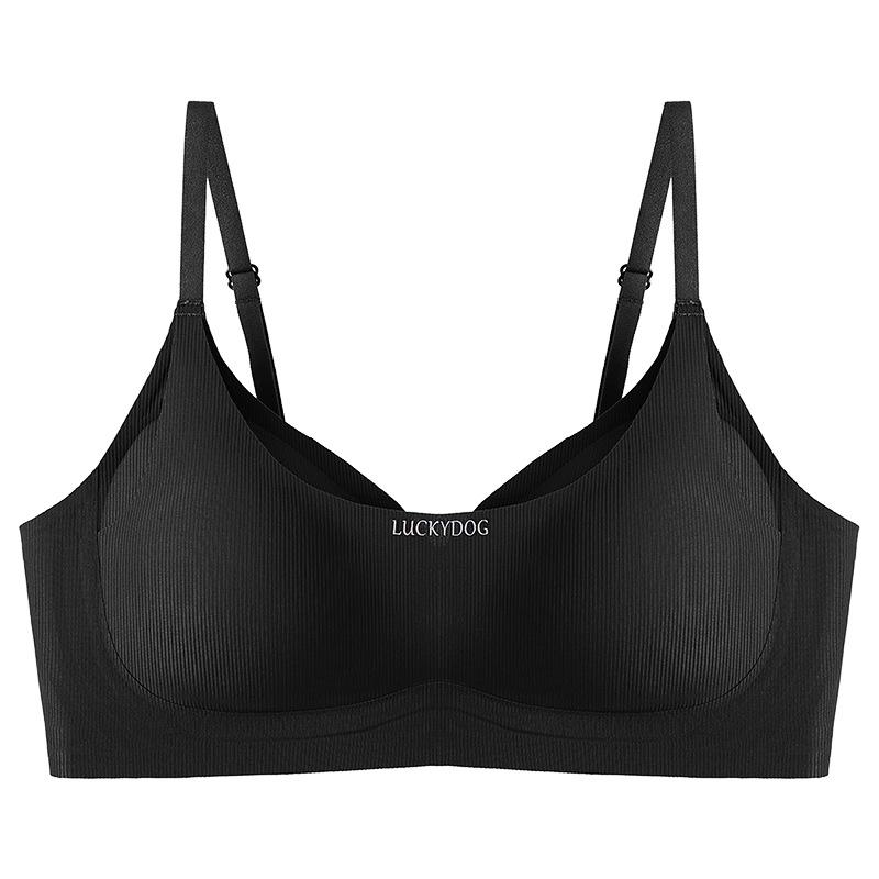 New small breasts show large, gathered and seamless wrapping, pull-up breathable underwear, comfortable and light steel-rimless bra