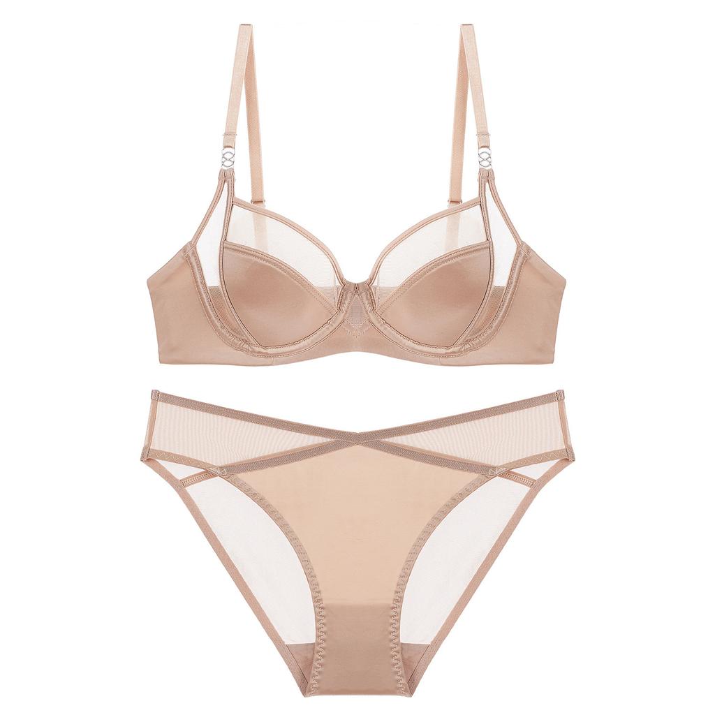 French underwear pure desire thin smooth mesh sexy underwear big chest small anti-sagging bra cover
