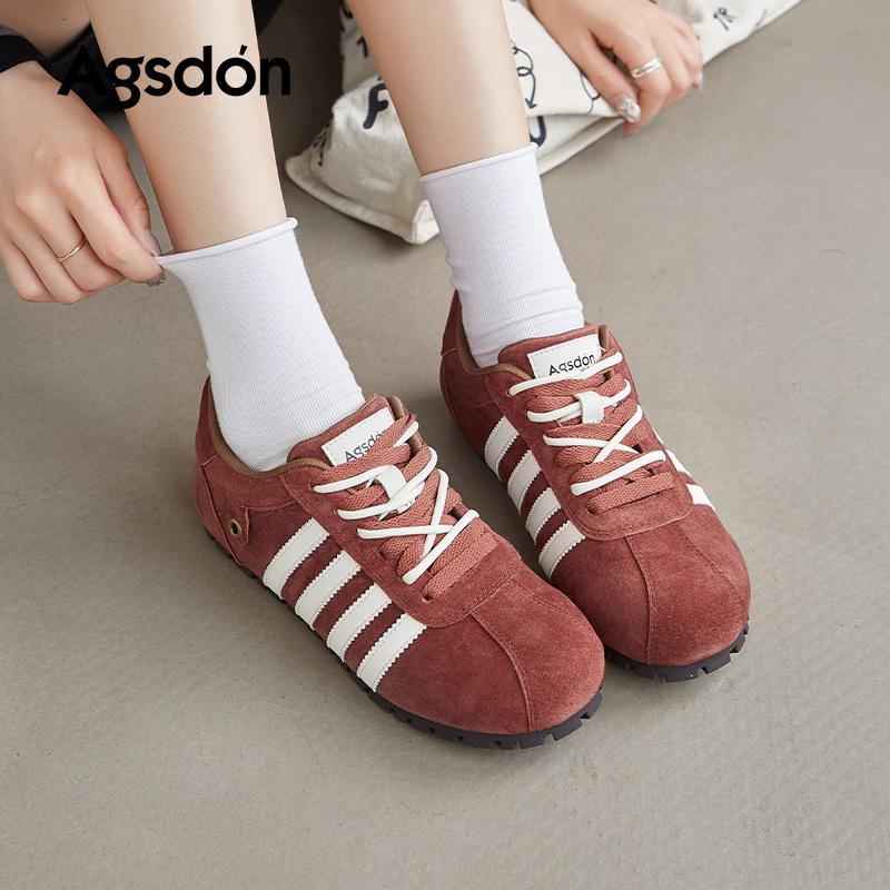 Augustine red German training shoes for women's 2025 autumn new soft-soled comfortable sports and leisure shoes flat-soled with skirts
