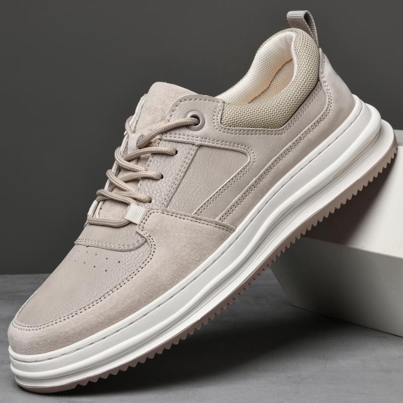 Classic Men's Chunky Comfortable and Breathable Sneakers New Men's Top Layer Pig Eight Ge Board Shoes Casual Shoes Sports Shoes