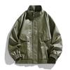 New Fattened Plus Size Leather Jacket Men's PU Leather Tooling Large Size Leather Jacket Men's Stand-Up Collar Locomotive Douyin Cross