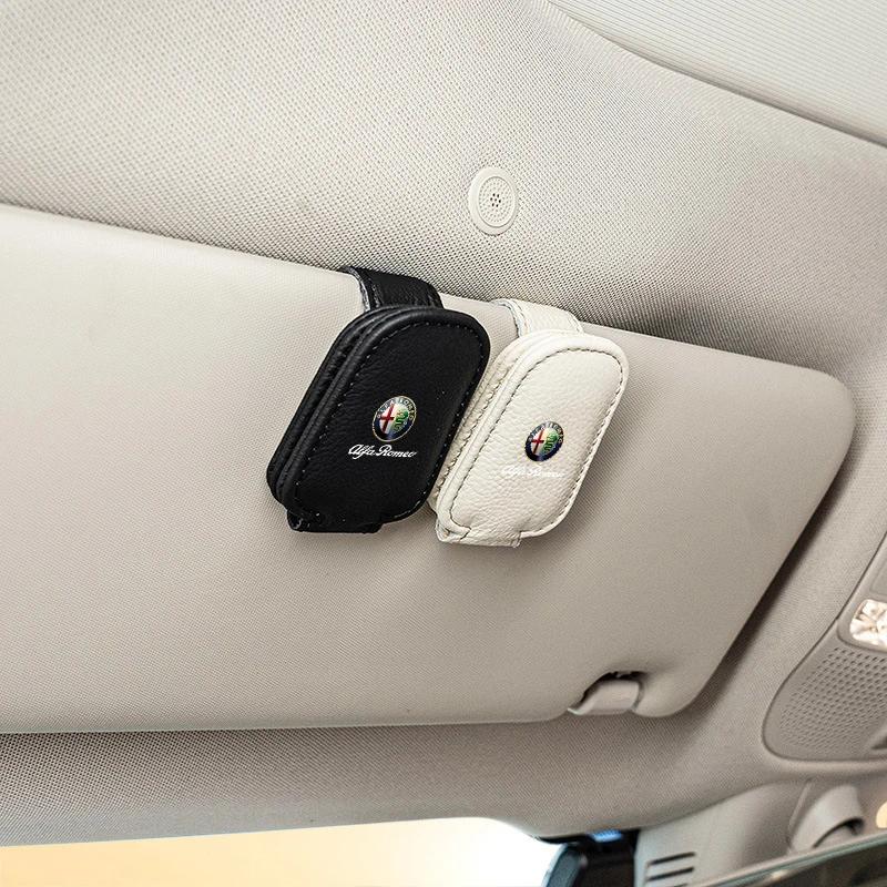 Car Stickers For Alfa Romeo Car Glasses Holder Clip Unique Multi-functional Card Frame For Alfa Romeo 4C 159 Spider Giulia 156 T