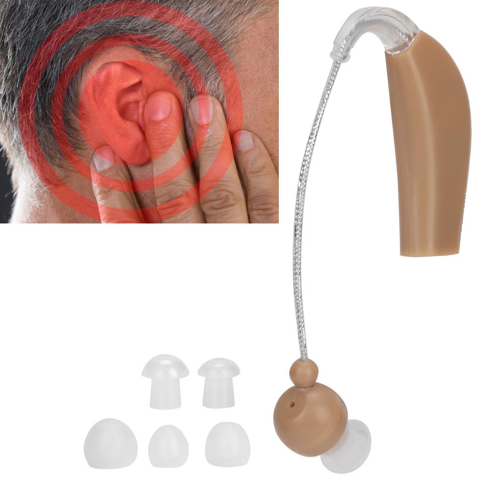 Lightweight Hearing Aid Low Distortion Behind Ear Voice Amplifiers Ear Care for Deaf Elderly (Prise  )