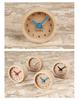 KATOMOKU Muku Mini Clock Round Blue Wooden Table Clock km-26BL 85×85×46mm