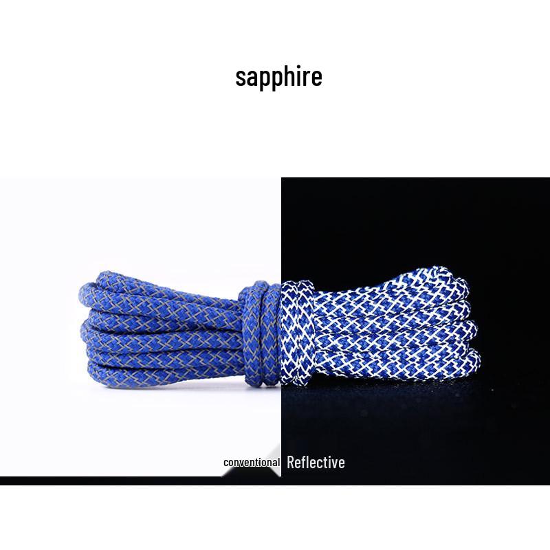 Round Reflective Starry Sky Luminous Shoelaces (Black, One Pair)