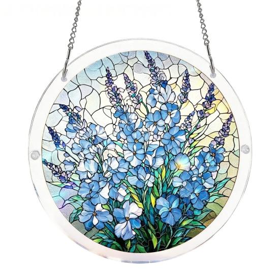 83 Pcs Acrylic Suncatcher Jigsaw Puzzles Stained Glass Style Window Hanging Decor DIY Sun Catcher Kit for Home Garden Decor