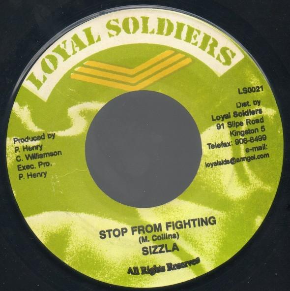 

7-дюймовая пластинка SIZZLA - Остановите драку LS0021 Верные солдаты Ямайский регги, ска и даб Б/У