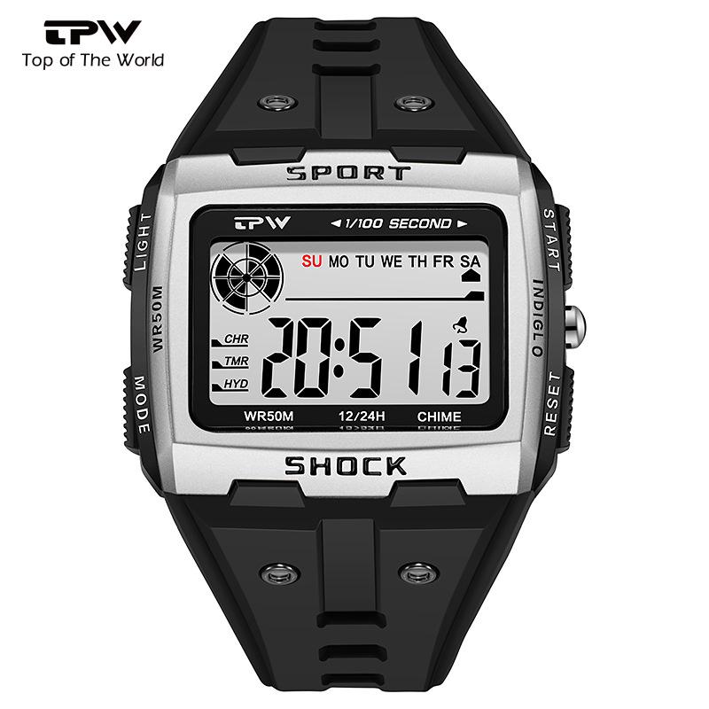 

Men s Waterproof Sports Chronograph Watch with Alarm срібний